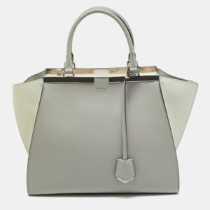 Fendi Light Grey/White Leather Medium 3Jours Tote