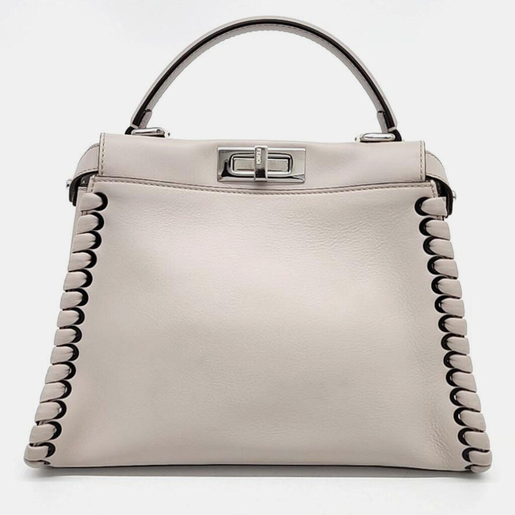 luxury-women-fendi-used-handbags-p980237-005 Fendi Beige Leather Medium Peekaboo Top Handle Bag