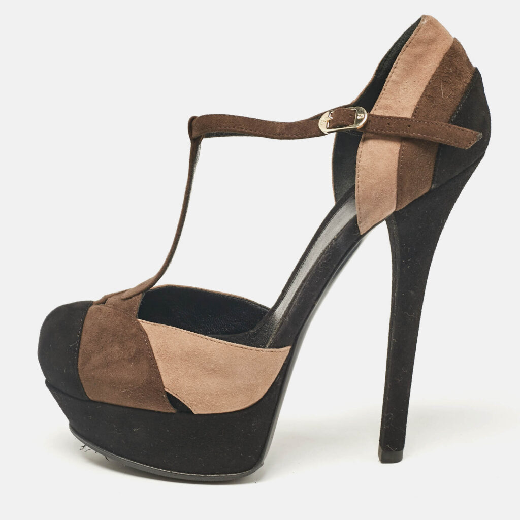 Fendi Multicolor Suede Mary Jane Pumps Size 38