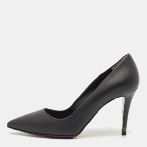 Fendi Black Leather Pointed Toe Pumps Size 35.5