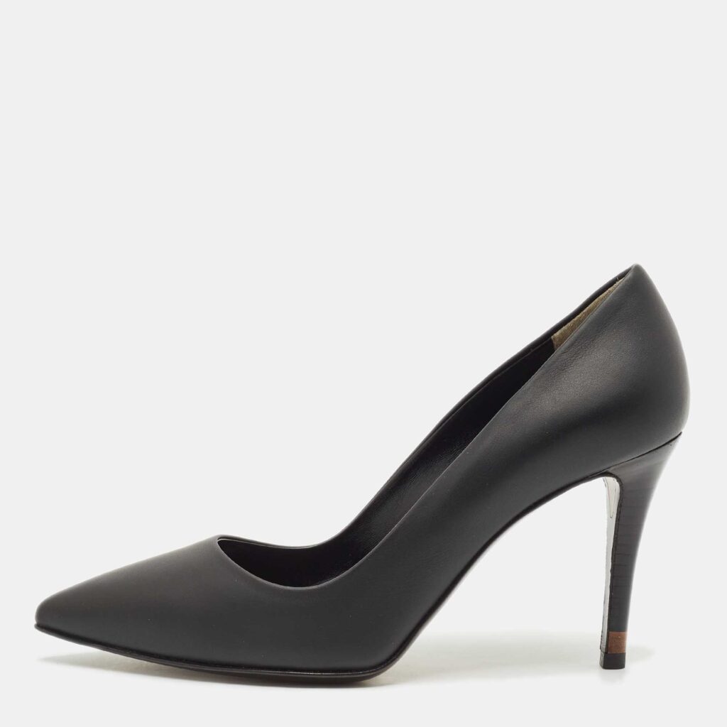 luxury-women-fendi-used-shoes-p1145072-003 Fendi Black Leather Pointed Toe Pumps Size 35.5