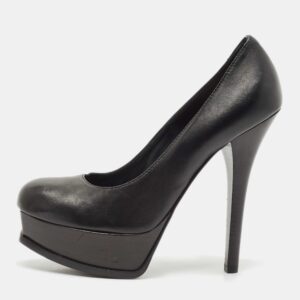 Fendi Black Leather Fendista Platform Pumps Size 39