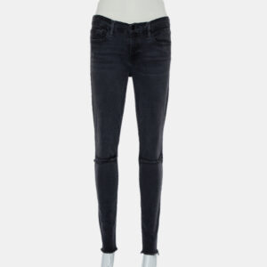 Frame Black Faded Denim Le Skinny de Jeanne Distressed Jeans M