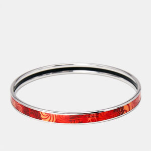 Frey Wille Red Enamel Silver Tone Ultra Bangle Bracelet