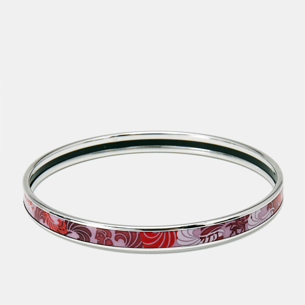 Frey Wille Purple Enamel Silver Tone Ultra Bangle Bracelet
