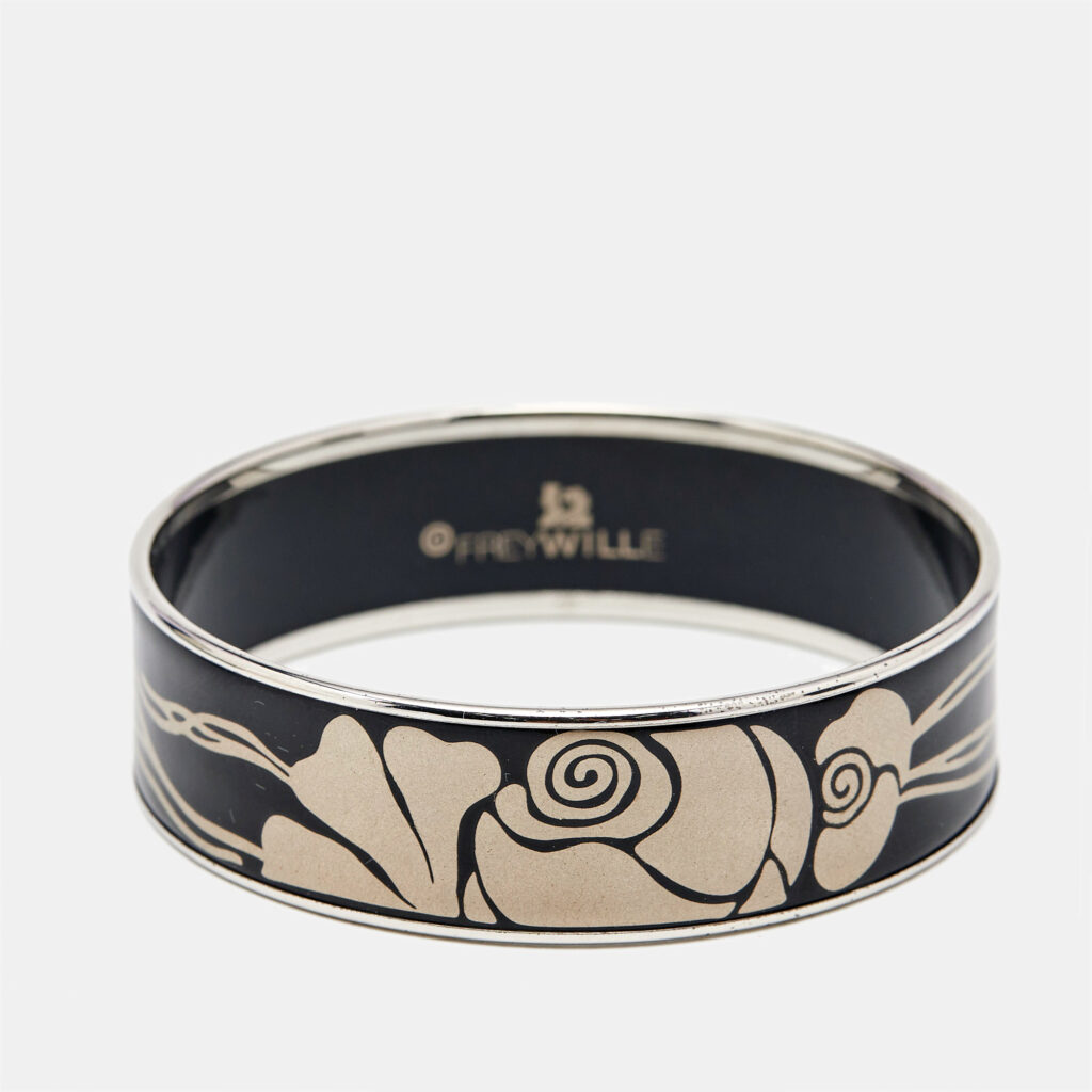 luxury-women-frey-wille-used-accessories-p1163153-002 Frey Wille Fire Enamel Silver Tone Bangle Bracelet