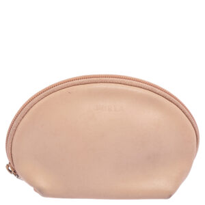 Furla Beige Leather Cosmetic Pouch