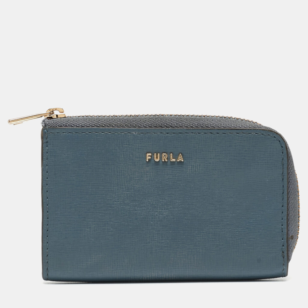 luxury-women-furla-used-accessories-p910864-013 Furla Blue Leather Babylon Zip Around Key Case