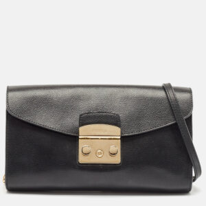 Furla Black Leather Metropolis Shoulder Bag