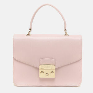 Furla Pink Leather Metropolis Top Handle Bag