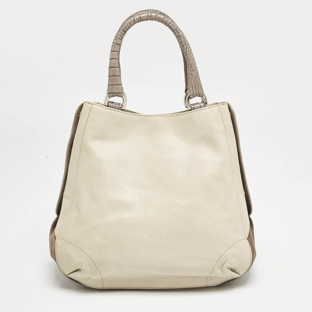 luxury-women-furla-used-handbags-p1144376-001 Furla Tricolor Leather and Suede Expandable Tote