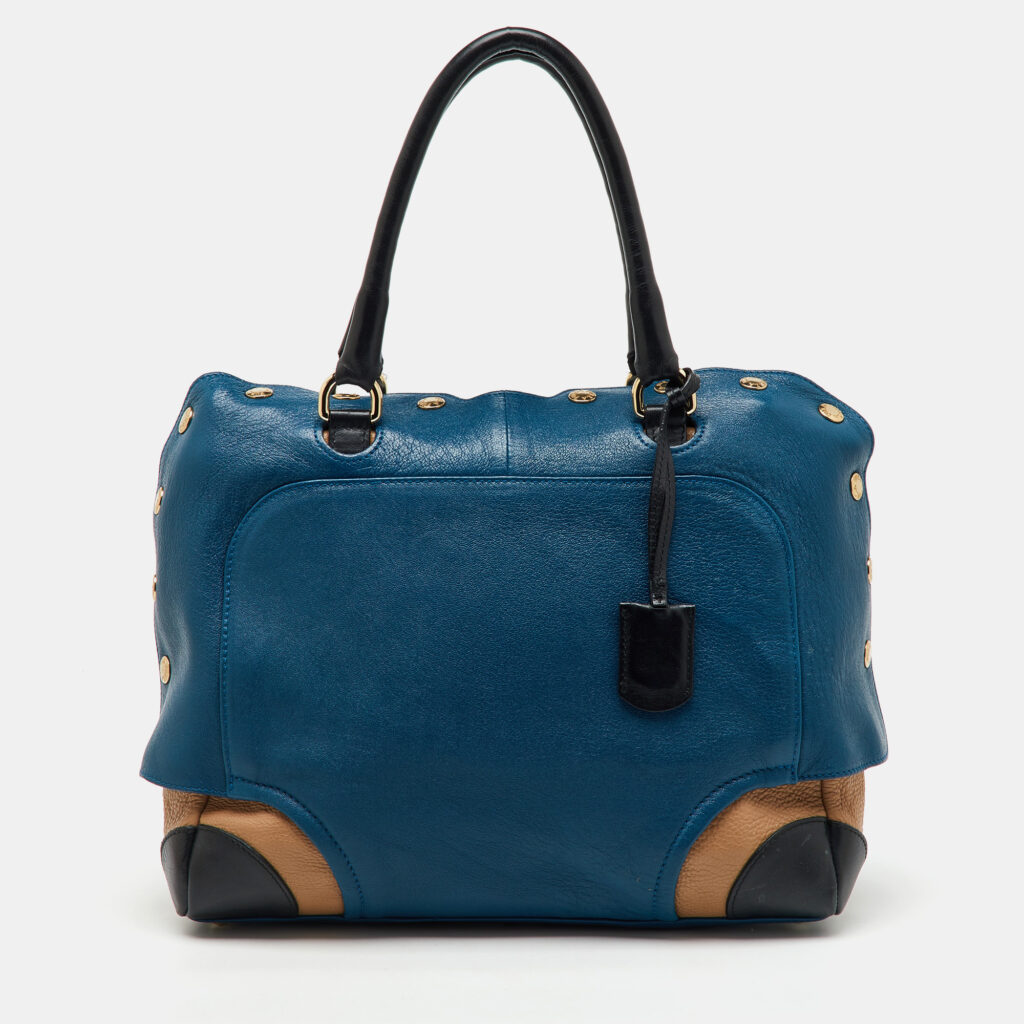 luxury-women-furla-used-handbags-p1149579-006 Furla Tri Color Leather Popper Colour Block Satchel