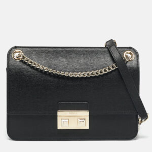 Furla Black Leather Bella Crossbody Bag