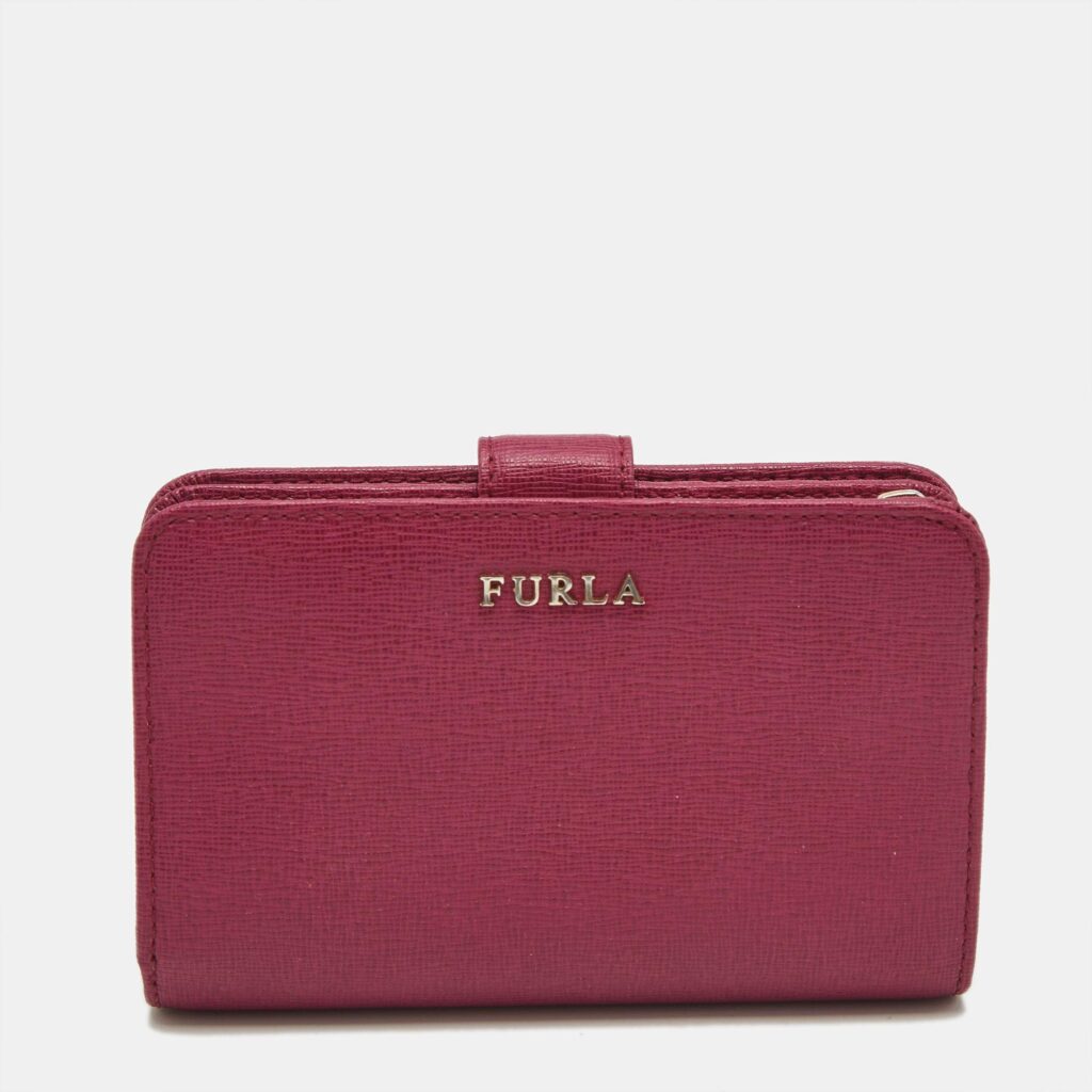 luxury-women-furla-used-handbags-p1167244-003 Furla Fuchsia Leather Babylon Compact Wallet