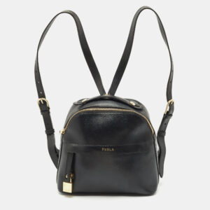 Furla Black Leather Favola Backpack