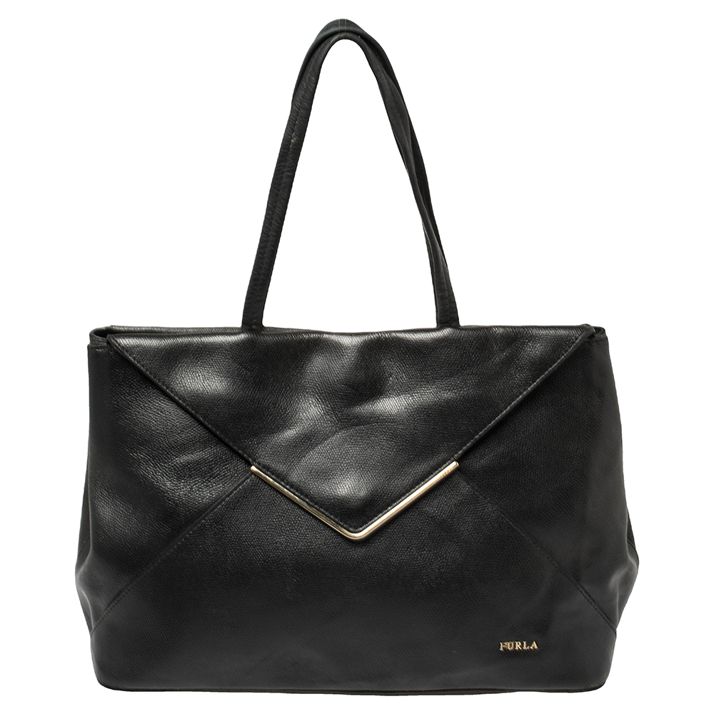 luxury-women-furla-used-handbags-p387678-002 Furla Black Leather Kelis Tote