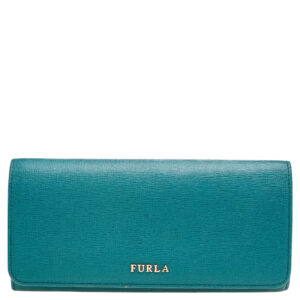 Furla Teal Green Saffiano Leather Continental Wallet