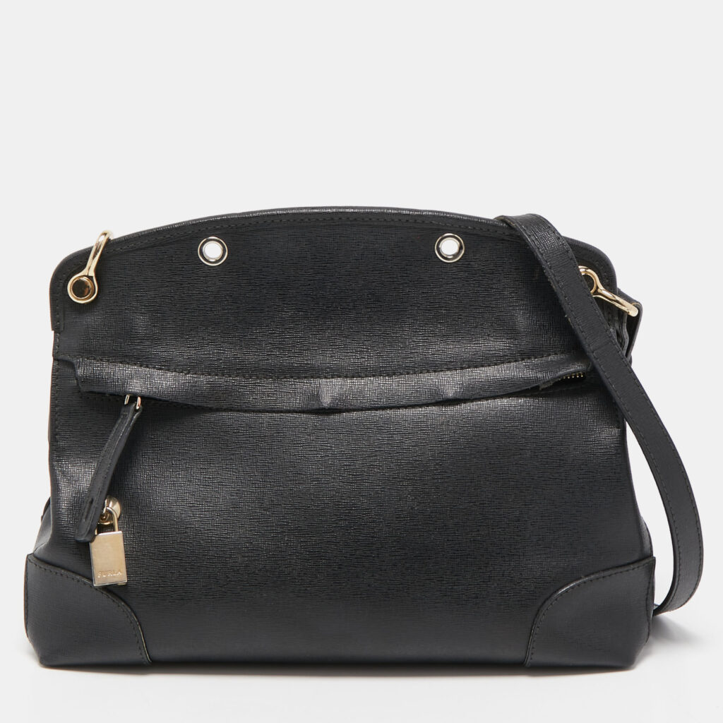 luxury-women-furla-used-handbags-p820127-016 Furla Black Leather Piper Satchel