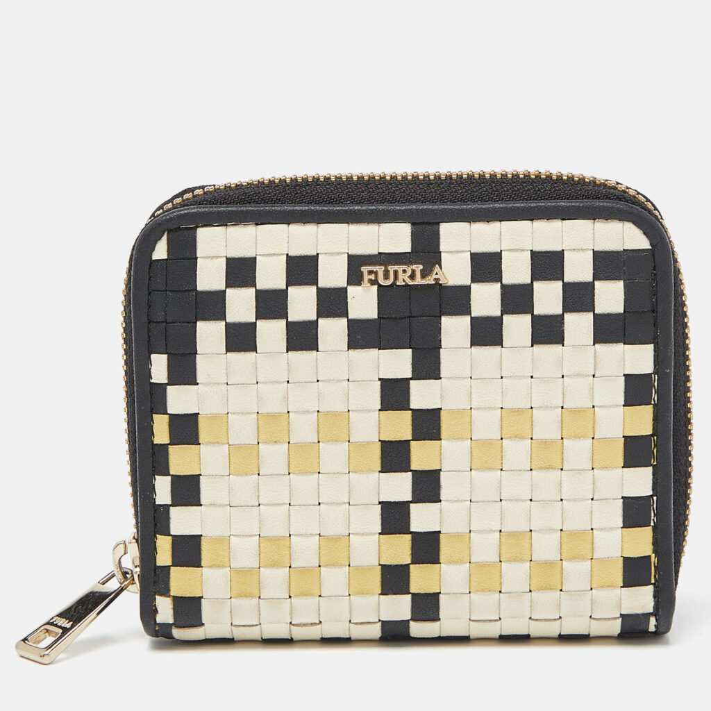 luxury-women-furla-used-handbags-p866228-001 Furla Tri Color Leather Zip Around Wallet