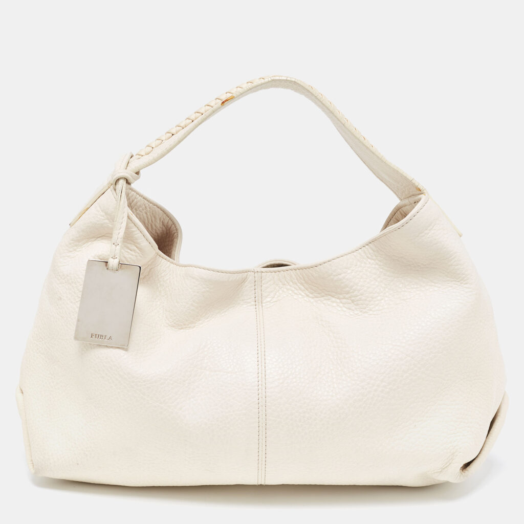 luxury-women-furla-used-handbags-p874364-028 Furla White Leather Elisabeth Hobo
