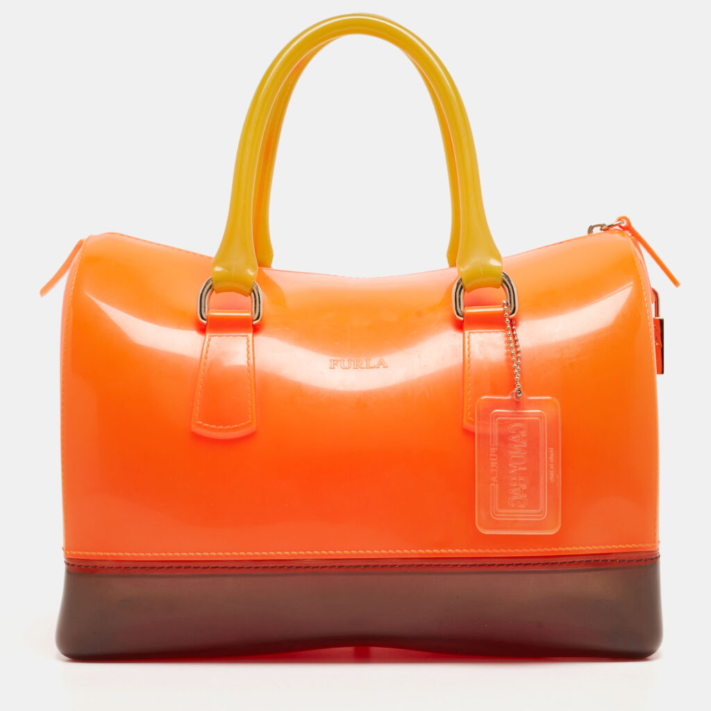 luxury-women-furla-used-handbags-p943154-001 Furla Tri Color Rubber Candy Satchel