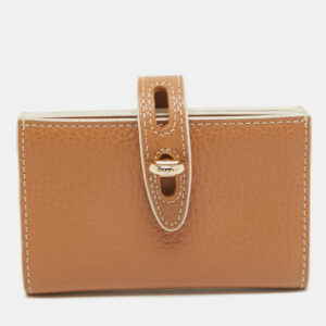 Furla Light Brown Leather Flap Compact Wallet