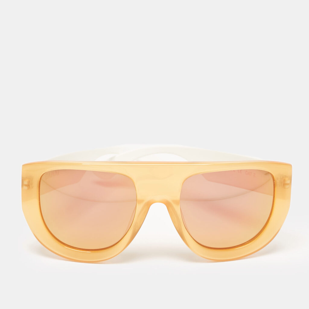 luxury-women-ganni-used-accessories-p1075490-001 Ganni Orange/White Ines 2 Square Sunglasses