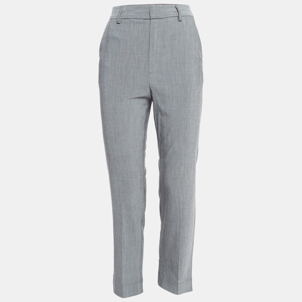 luxury-women-ganni-used-clothes-p1039748-006 Ganni Grey Stretch Crepe Formal Trousers S