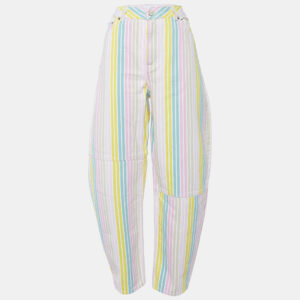 Ganni Multicolor Striped Denim Stary Tapered Jeans L/Waist 32"