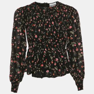 Emporio Armani Black/Brown Patterned Wool Blend Single Breasted Blazer L