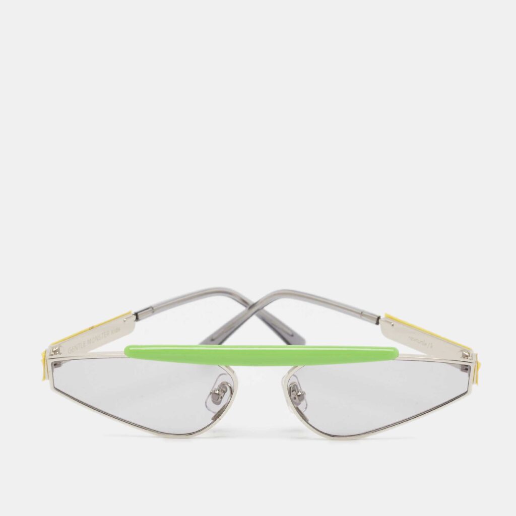 luxury-women-gentle-monster-kids-used-accessories-p1079875-001 Gentle Monster Kids Green/Light Grey New Turtle Shield Sunglasses