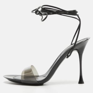 Gianvito Rossi Black PVC and Leather Spice Sandals Size 39