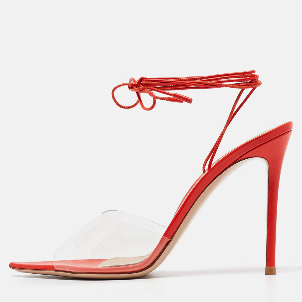 Gianvito Rossi Transparent PVC and Leather Skye Sandals Size 41