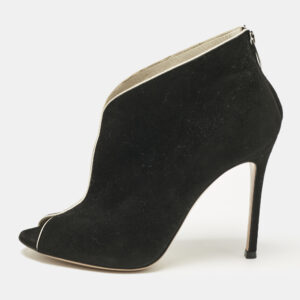 Gianvito Rossi Black Suede Vamp Booties Size 37