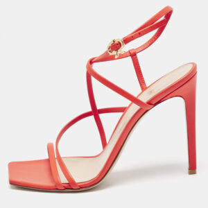 Gianvito Rossi Poppy Red Leather Manilla Sandals Size 39