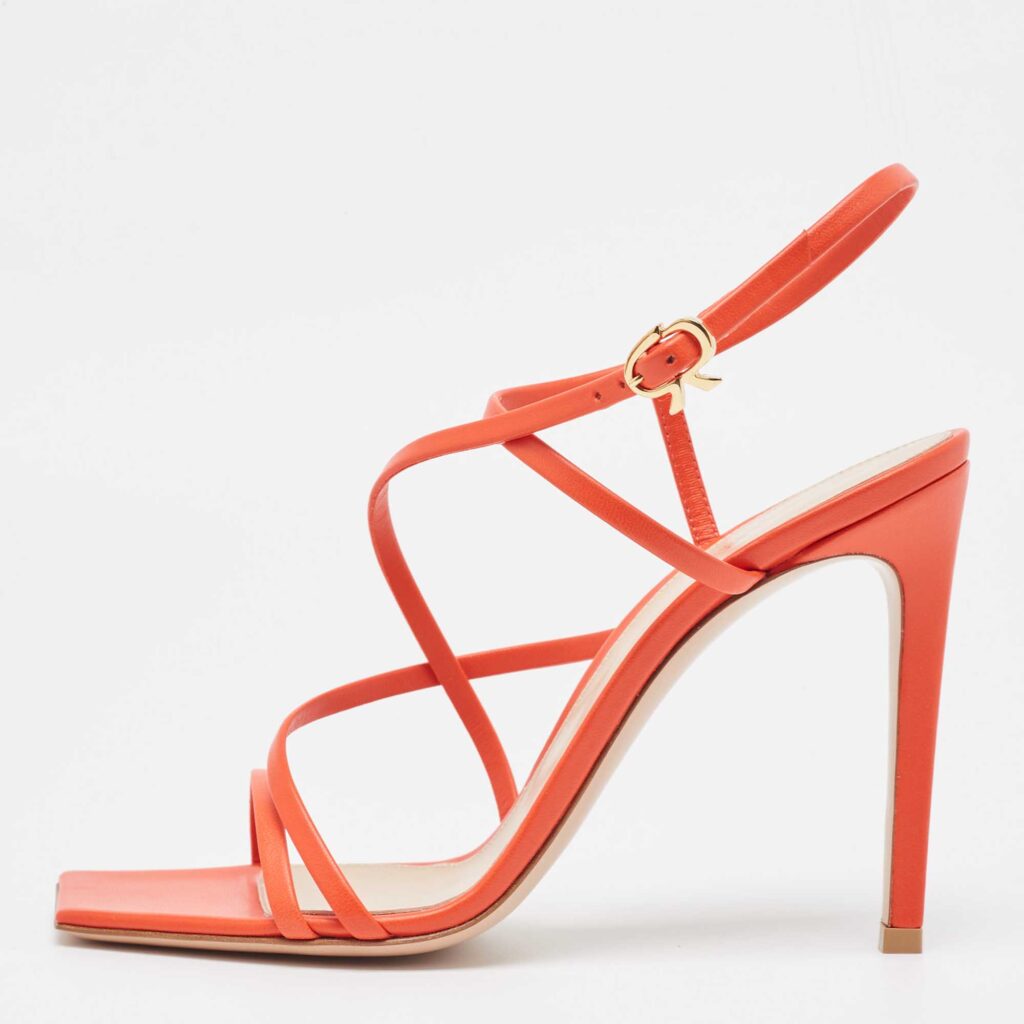 luxury-women-gianvito-rossi-new-shoes-p952810-003 Gianvito Rossi Poppy Red Leather Manilla Sandals Size 38