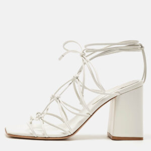 Gianvito Rossi White Leather Minas Sandals Size 40