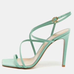 Gianvito Rossi Mint Green Leather Manilla Sandals Size 39