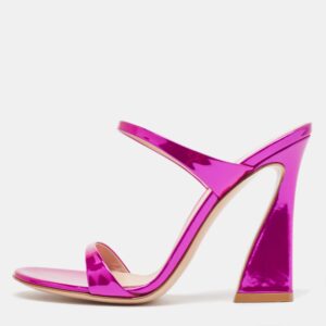 Gianvito Rossi Metallic Pink Leather Aura Sandals Size 36