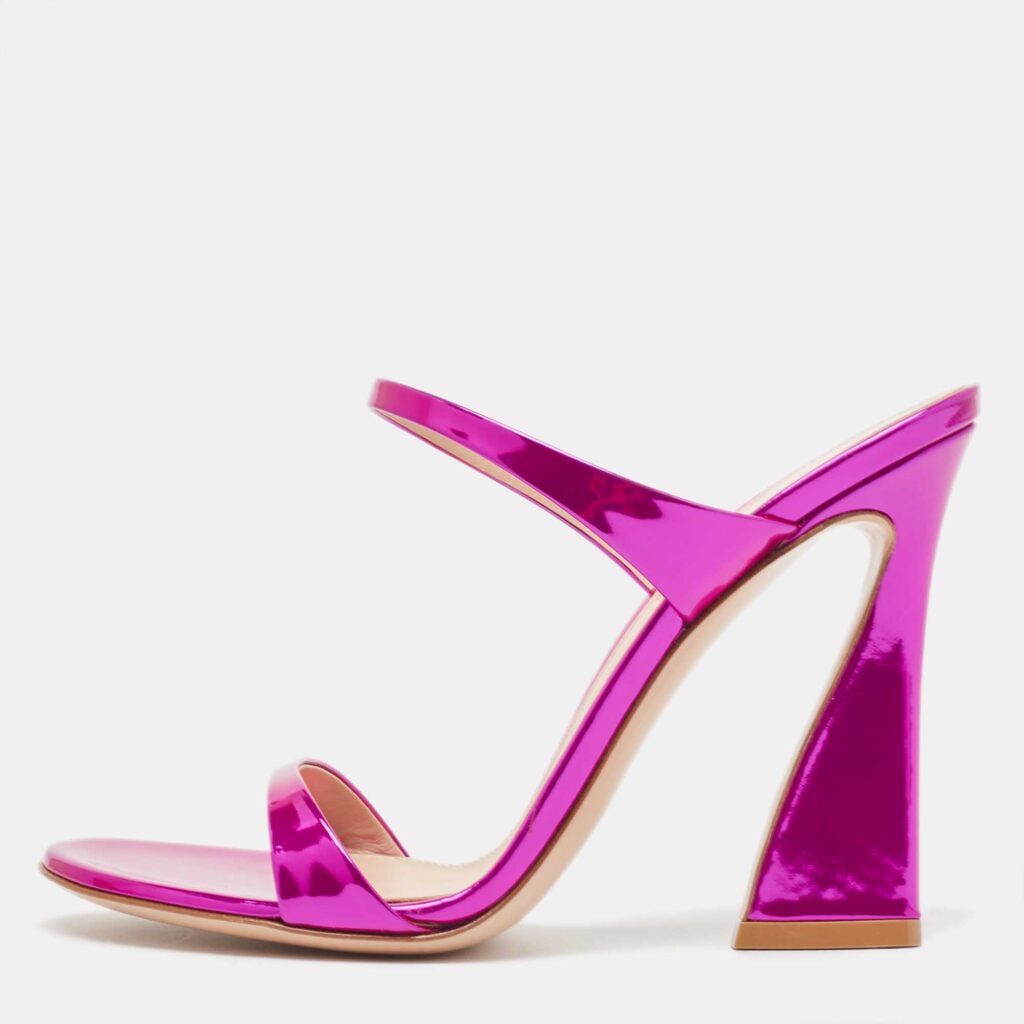 luxury-women-gianvito-rossi-new-shoes-p961310-003 Gianvito Rossi Metallic Pink Leather Aura Sandals Size 36