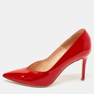 Gianvito Rossi Red Patent Leather Gianvito Pointed Toe Pumps Size 36.5
