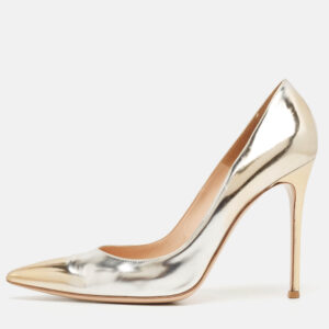 Gianvito Rossi Gold/Silver Leather Pointed Toe Pumps Size 42