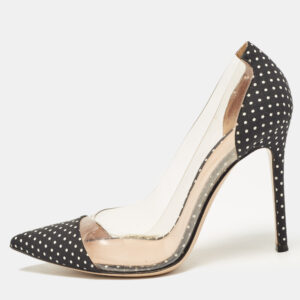 Gianvito Rossi Transparent/Blue Fabric and PVC Plexi Pumps Size 38