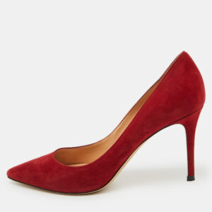 Gianvito Rossi Red Suede Pointed Toe Pumps Size 39