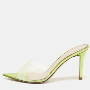 Gianvito Rossi Green PVC Elle Slide Sandals Size 38