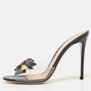 Gianvito Rossi Transparent Leather and PVC Slide Sandals Size 40