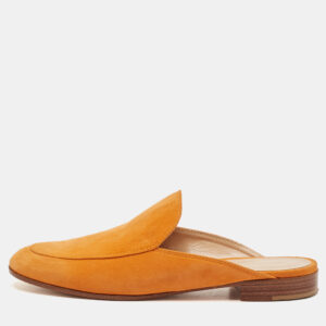 Gianvito Rossi Orange Suede Palau Mules Size 36