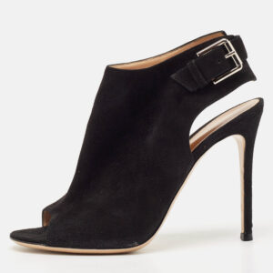 Gianvito Rossi Black Suede Slingback Booties Size 38.5