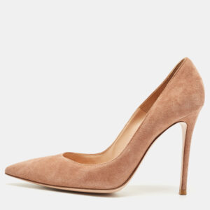 Gianvito Rossi Brown Suede Pointed Toe Pumps Size 41