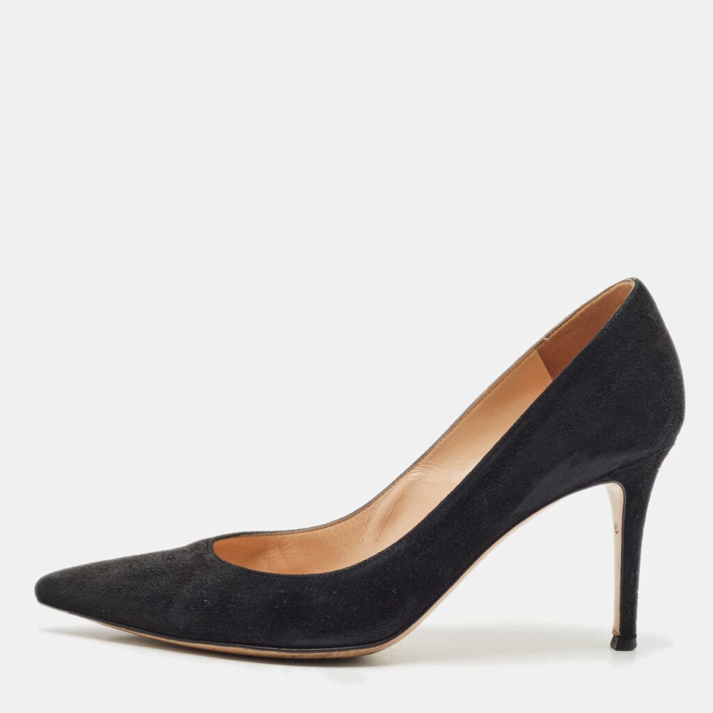 Gianvito Rossi Black Suede Gianvito 85 Pointed Toe Pumps Size 39